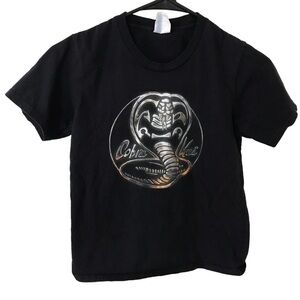 3/$15 port & company kids cobra Kai black short sleeve t-shirt